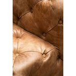 Hoxton Brown Leather Left Arm Modern Chesterfield Sofa - Bargainia.com - 