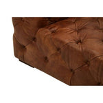 Hoxton Brown Leather Left Arm Modern Chesterfield Sofa - Bargainia.com - 
