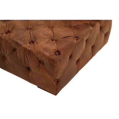 Hoxton Brown Leather Left Arm Modern Chesterfield Sofa - Bargainia.com - 