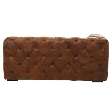 Hoxton Brown Leather Left Arm Modern Chesterfield Sofa - Bargainia.com - 