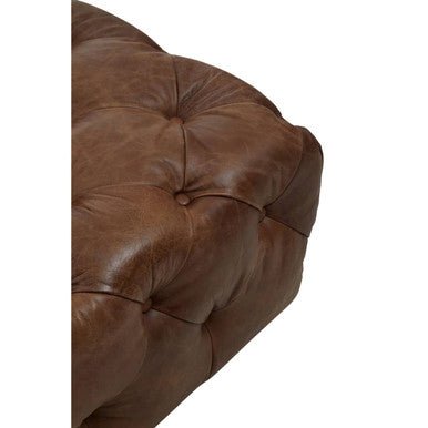 Hoxton Brown Leather Modern Chesterfield Modular Sofa Chair - Bargainia.com - 