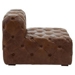 Hoxton Brown Leather Modern Chesterfield Modular Sofa Chair - Bargainia.com - 