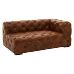 Hoxton Brown Leather Right Arm Modern Chesterfield Modular Sofa - Bargainia.com - 