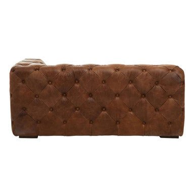 Hoxton Brown Leather Right Arm Modern Chesterfield Modular Sofa - Bargainia.com - 