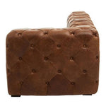 Hoxton Brown Leather Right Arm Modern Chesterfield Modular Sofa - Bargainia.com - 