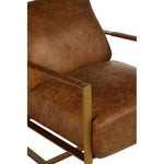 Hoxton Light Brown Leather Lounge Chair With Iron Frame - Bargainia.com - 5018705425368
