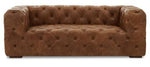 Hoxton Three Seat Brown Leather Modern Chesterfield Sofa - Bargainia.com - 