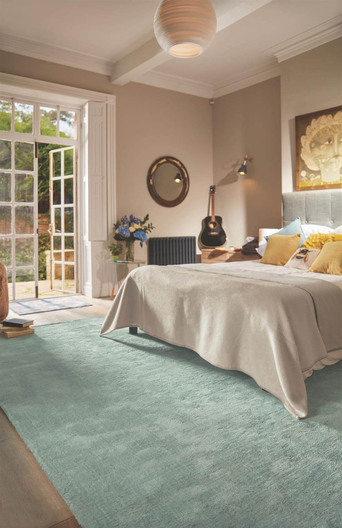 Hush Solid Aqua Luxury Rug - Bargainia.com - 