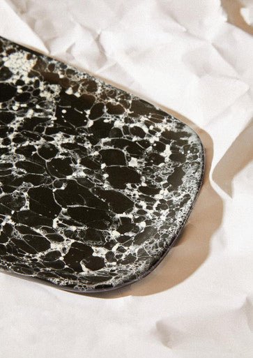 Hygge Large Black Marble Effect Serving Platter - Bargainia.com - 5018705452722