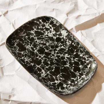 Hygge Large Black Marble Effect Serving Platter - Bargainia.com - 5018705452722