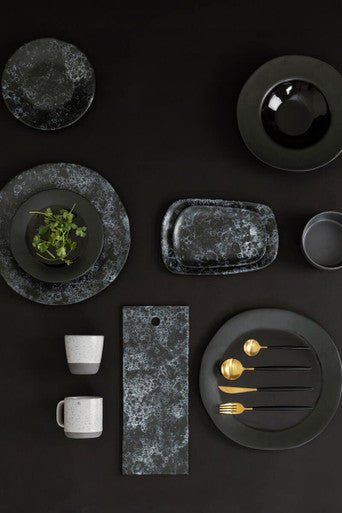 Hygge Large Black Marble Effect Serving Platter - Bargainia.com - 5018705452722