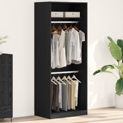 Black Oak Wardrobe - 80x50x200 cm, Made of Engineered Wood