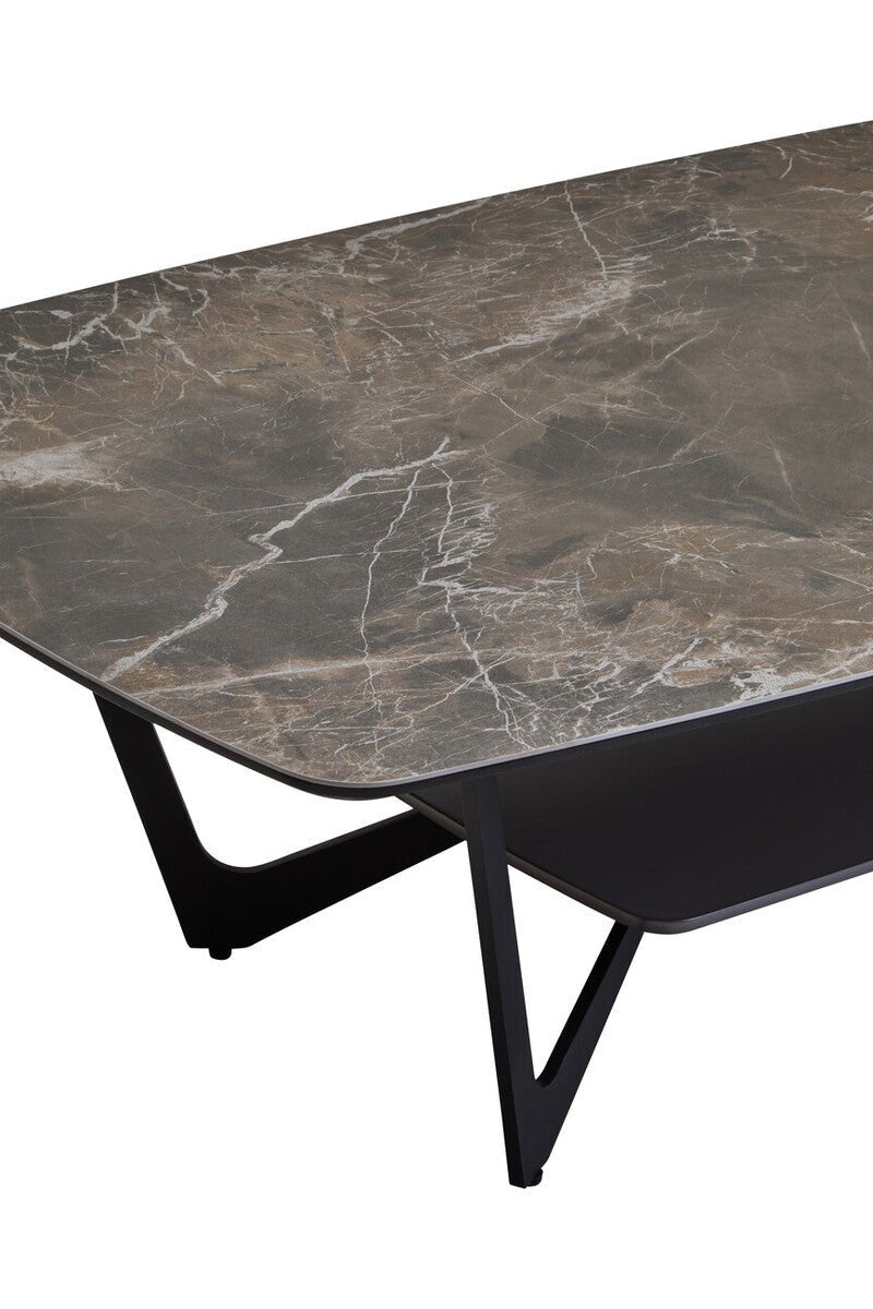 Imperia Grey Ceramic Marble Effect Coffee Table - Bargainia.com - 5018705972374