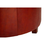 Inca Round Button Tufted Antique Brown Leather Large Stool - Bargainia.com - 5018705419077