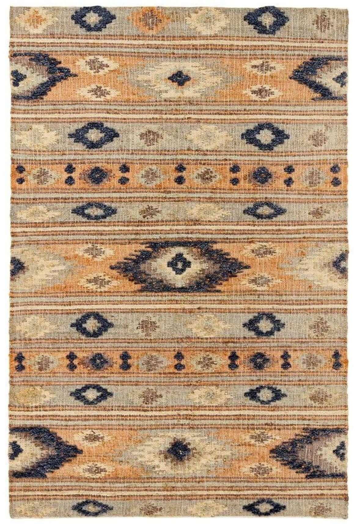 Indio Multicolour Aztec Jute Rug - Bargainia.com - 5026134595224 - INDIOX_MULTIX_120X170