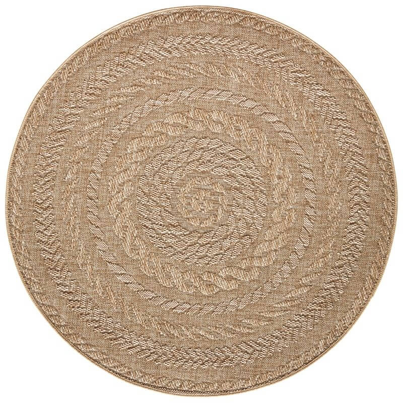 Indoor Outdoor Almendro Round Rug – Chevron Design - Bargainia.com - 