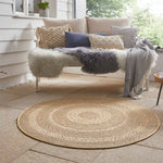 Indoor Outdoor Almendro Round Rug – Chevron Design - Bargainia.com - 