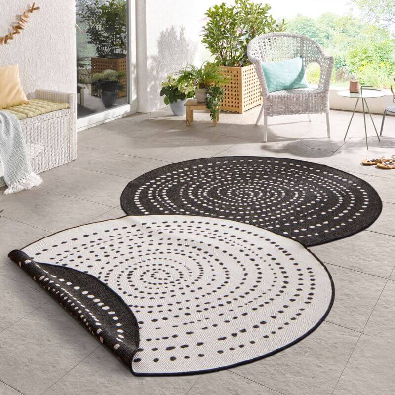 Indoor Outdoor Bali Reversible Round Rug - Bargainia.com - 