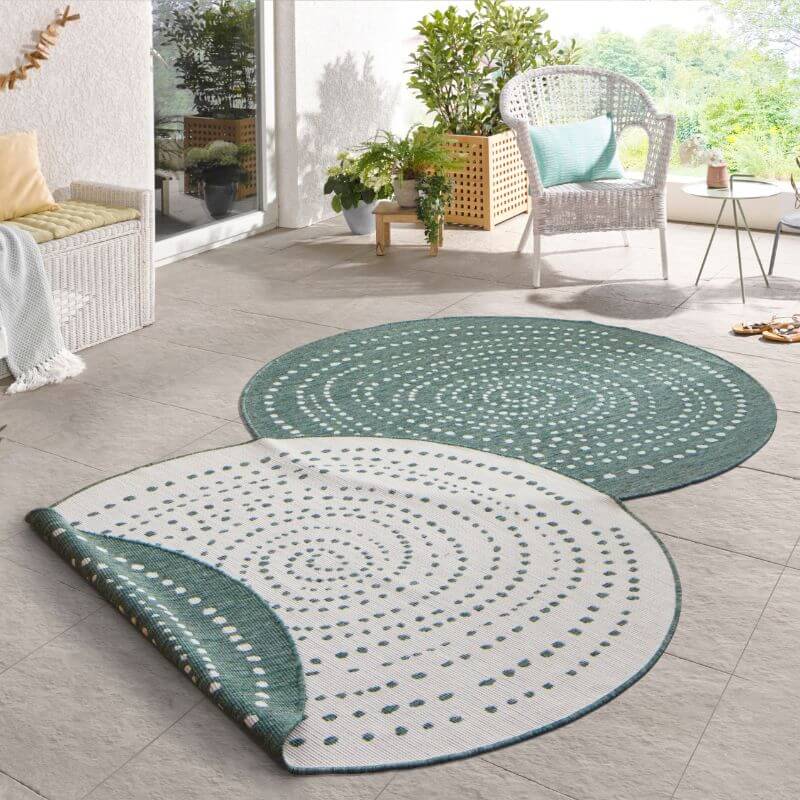 Indoor Outdoor Bali Reversible Round Rug - Bargainia.com - 