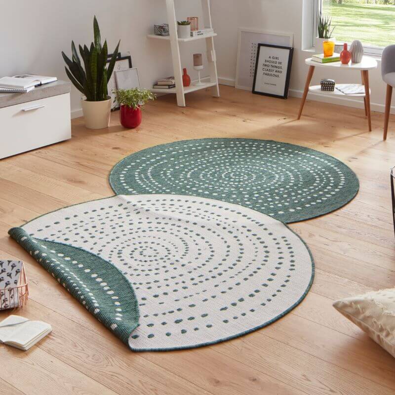 Indoor Outdoor Bali Reversible Round Rug - Bargainia.com - 
