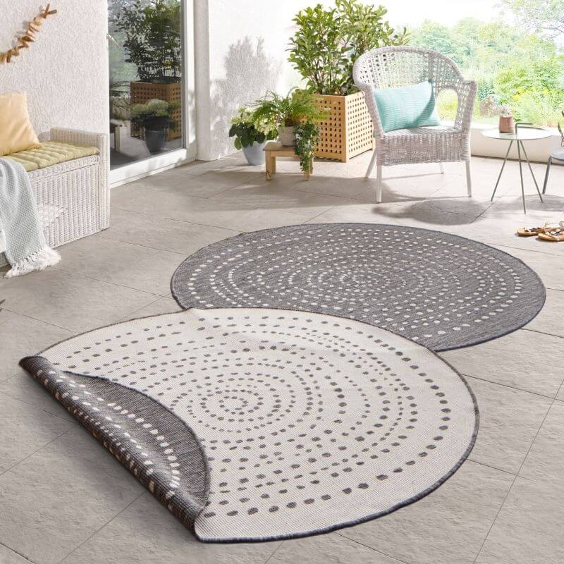 Indoor Outdoor Bali Reversible Round Rug - Bargainia.com - 