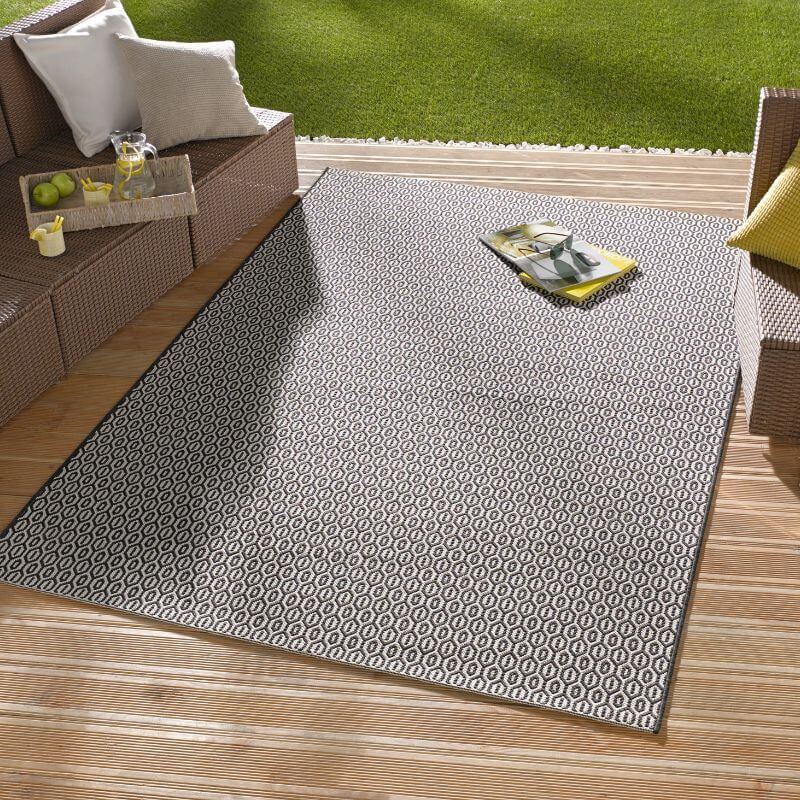 Indoor Outdoor Coin Rug – Geometric Design - Bargainia.com - 4260425285635 - 102474-80x150