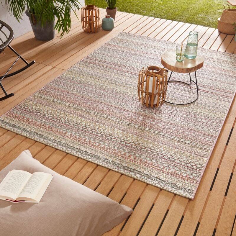 Indoor Outdoor Rug Pine – Boho Stripe Design - Bargainia.com - 