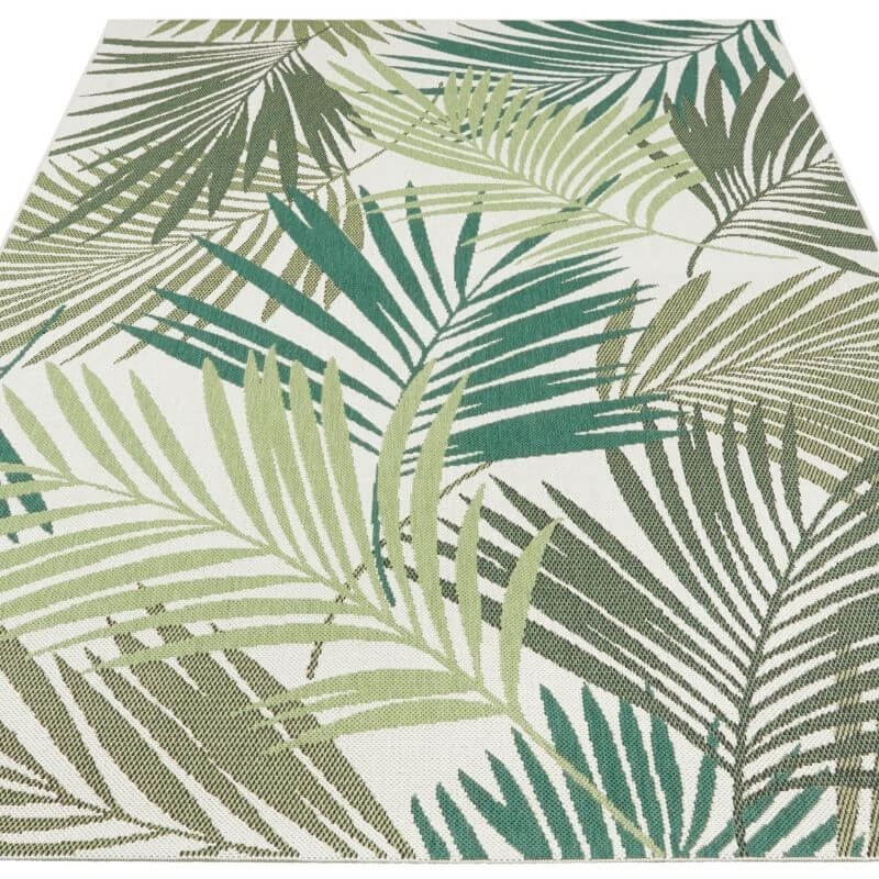 Indoor Outdoor Vai Green Rug – Floral Design - Bargainia.com - 4260628028770 - 103843-80x150