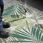 Indoor Outdoor Vai Green Rug – Floral Design - Bargainia.com - 