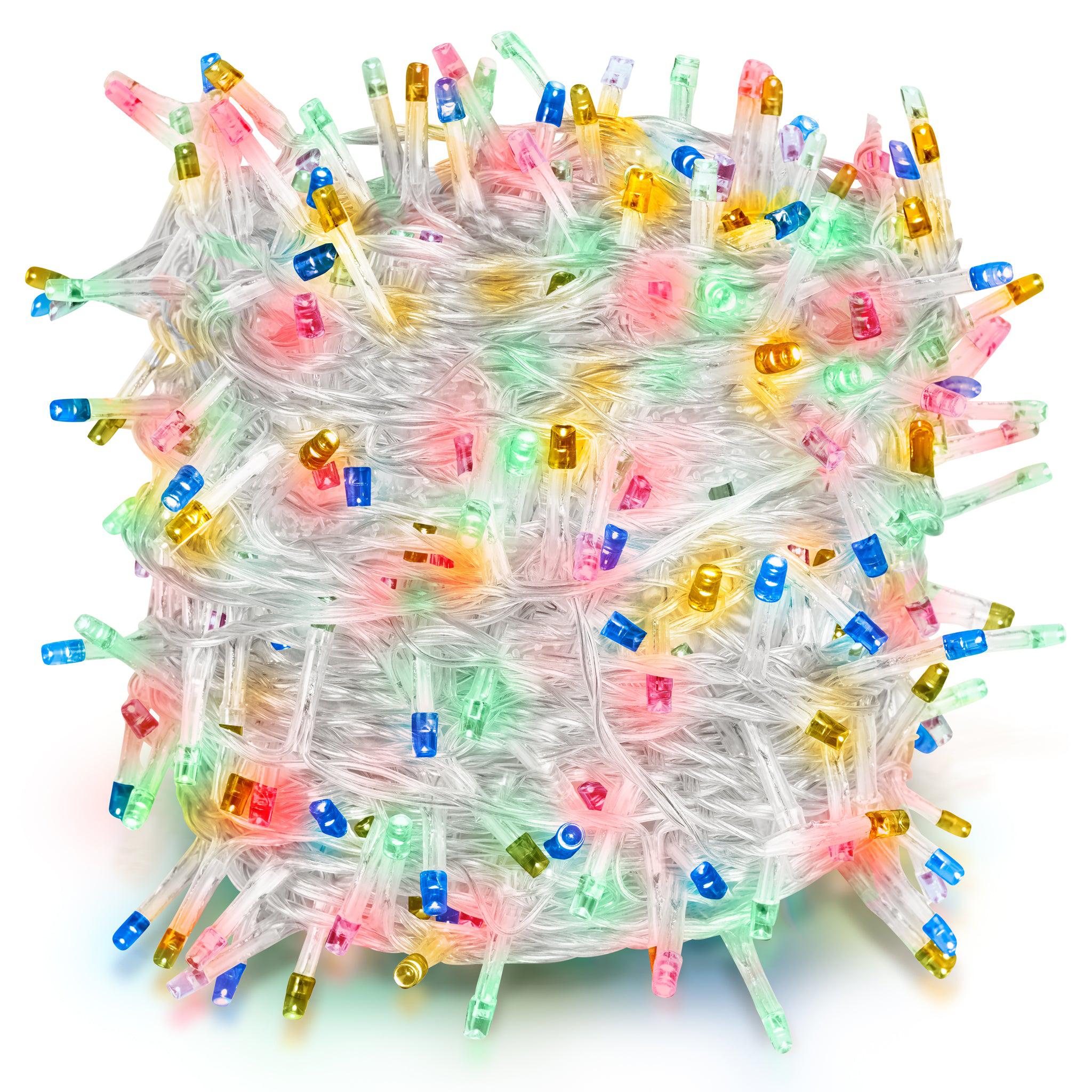 Indoor/Outdoor 8 Function LED Waterproof Fairy Lights with Clear Cable (800 Lights - 60M Cable) - Multicoloured Lighting Bargainia