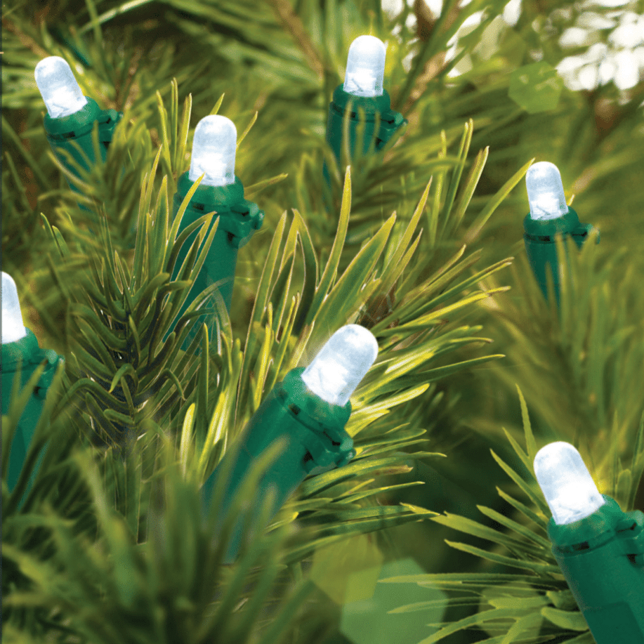 Indoor/Outdoor 8 Function LED Waterproof Fairy Lights with Green Cable (1000 Lights - 35M Cable) - White Bargainia