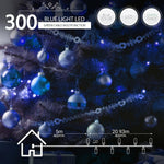Indoor/Outdoor 8 Function LED Waterproof Fairy Lights with Green Cable (300 Lights - 25M Cable) - Blue - Bargainia.com - 