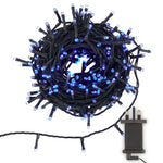 Indoor/Outdoor 8 Function LED Waterproof Fairy Lights with Green Cable (300 Lights - 25M Cable) - Blue - Bargainia.com - 