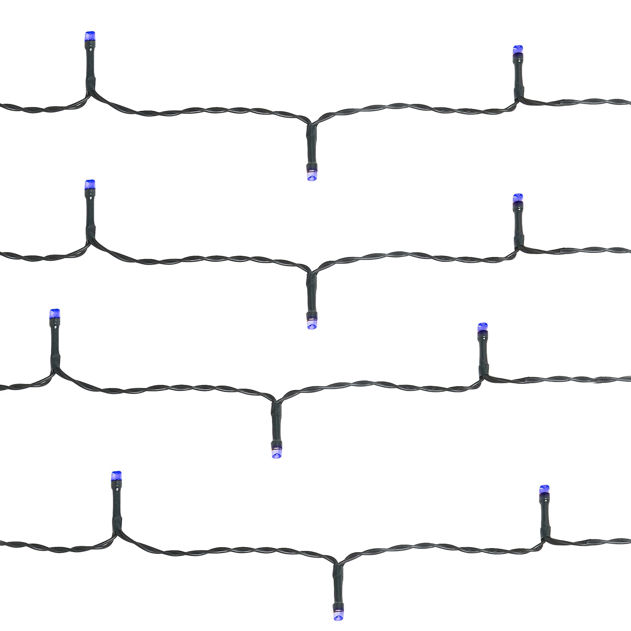 Indoor/Outdoor 8 Function LED Waterproof Fairy Lights with Green Cable (400 Lights - 32M Cable) - Blue Lights Lighting Bargainia
