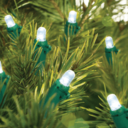 Indoor/Outdoor 8 Function LED Waterproof Fairy Lights with Green Cable (500 Lights - 35M Cable) - White Bargainia