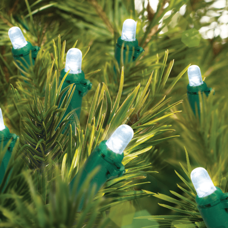 Indoor/Outdoor 8 Function LED Waterproof Fairy Lights with Green Cable (500 Lights - 35M Cable) - White Bargainia