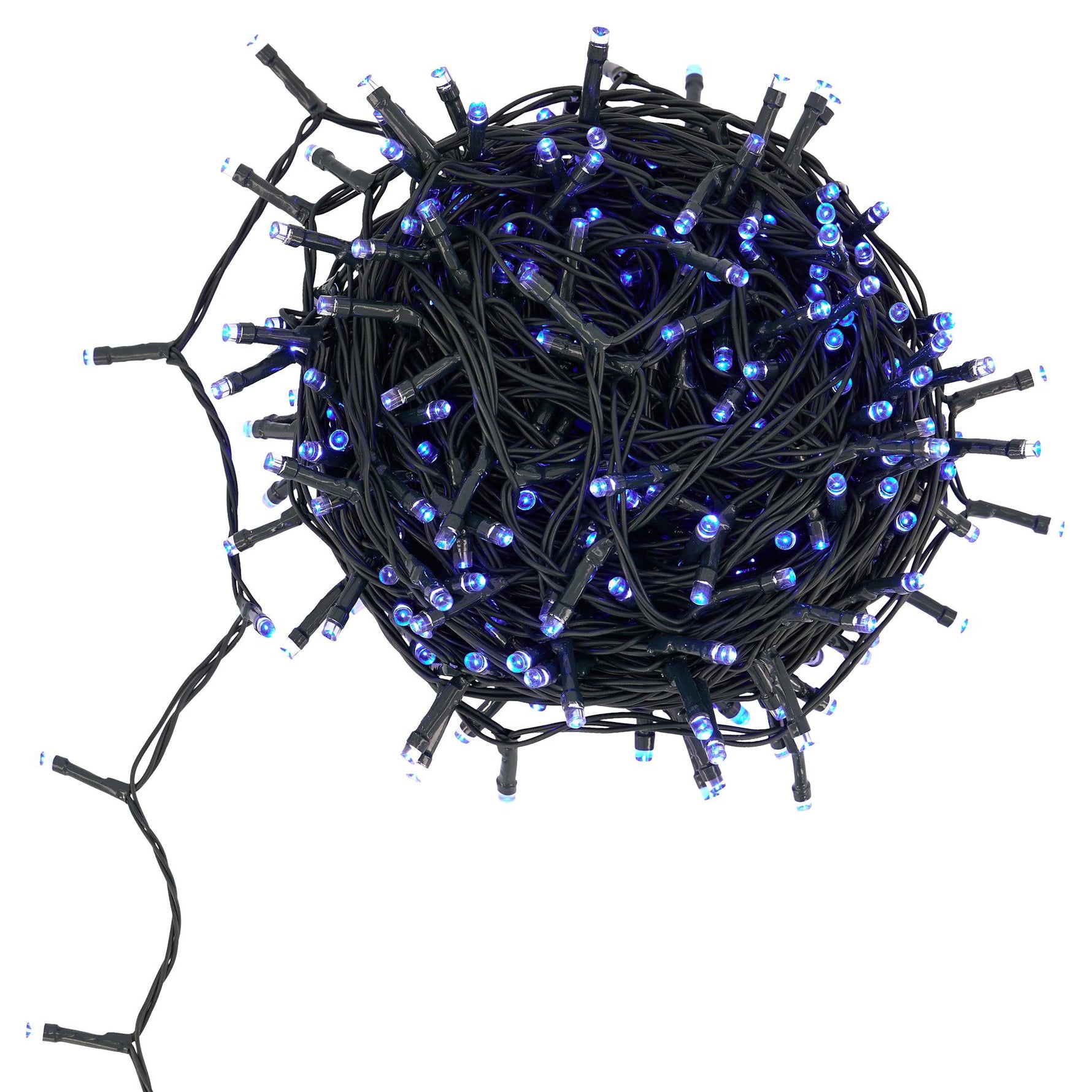 Indoor/Outdoor Static LED Waterproof Fairy Lights with Green Cable (300 Lights - 25M Cable) - Blue - Bargainia.com - 