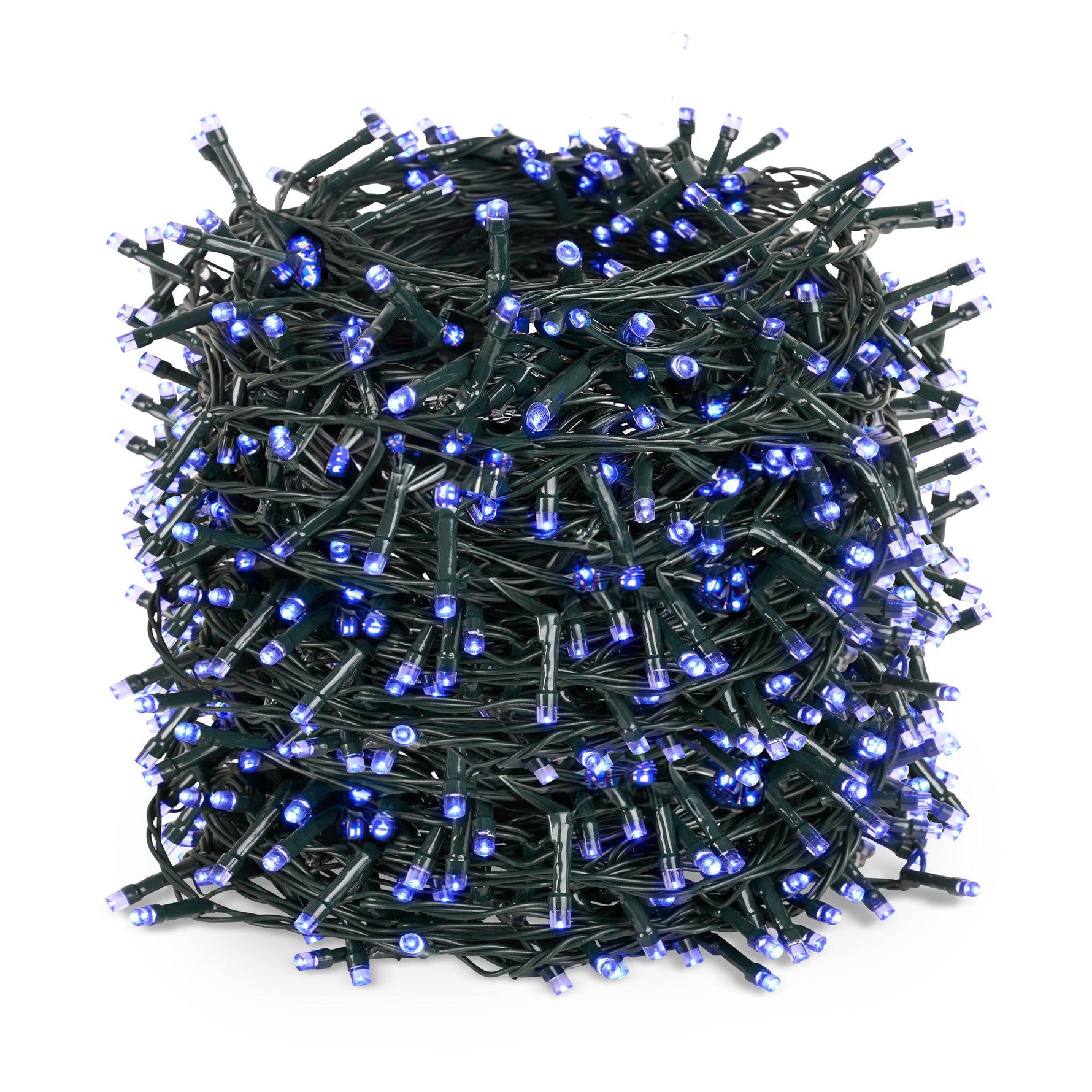 Indoor/Outdoor Static LED Waterproof Fairy Lights with Green Cable (300 Lights - 25M Cable) - Blue - Bargainia.com - 