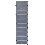 Interlocking Shoe Organiser with 10 Compartments Black - Bargainia.com - 