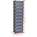 Interlocking Shoe Organiser with 10 Compartments Black - Bargainia.com - 