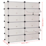 Interlocking Shoe Organiser with 12 Compartments White - Bargainia.com - 