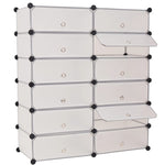 Interlocking Shoe Organiser with 12 Compartments White - Bargainia.com - 
