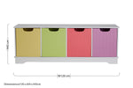 Isla Kids White 4 Coloured Boxes Storage Unit - Bargainia.com - 5018705614960