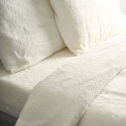Ivory Cream Teddy Fleece Duvet & Two Pillow Covers Set Super Soft - Hibernate Cosy Collection Clearance