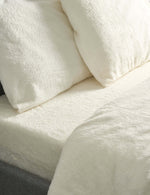 Ivory Cream Teddy Fleece Duvet & Two Pillow Covers Set Super Soft - Hibernate Cosy Collection - Bargainia.com - 