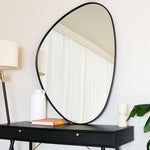 Izumi - Black Metal Irregular Pebble Mirror - 120cm x 90cm - Bargainia.com - 