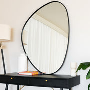 Izumi - Black Metal Irregular Pebble Mirror - 120cm x 90cm - Bargainia.com - 5065017296704 - IZU12090BLK