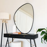 Izumi - Black Metal Irregular Pebble Mirror - 120cm x 90cm - Bargainia.com - 