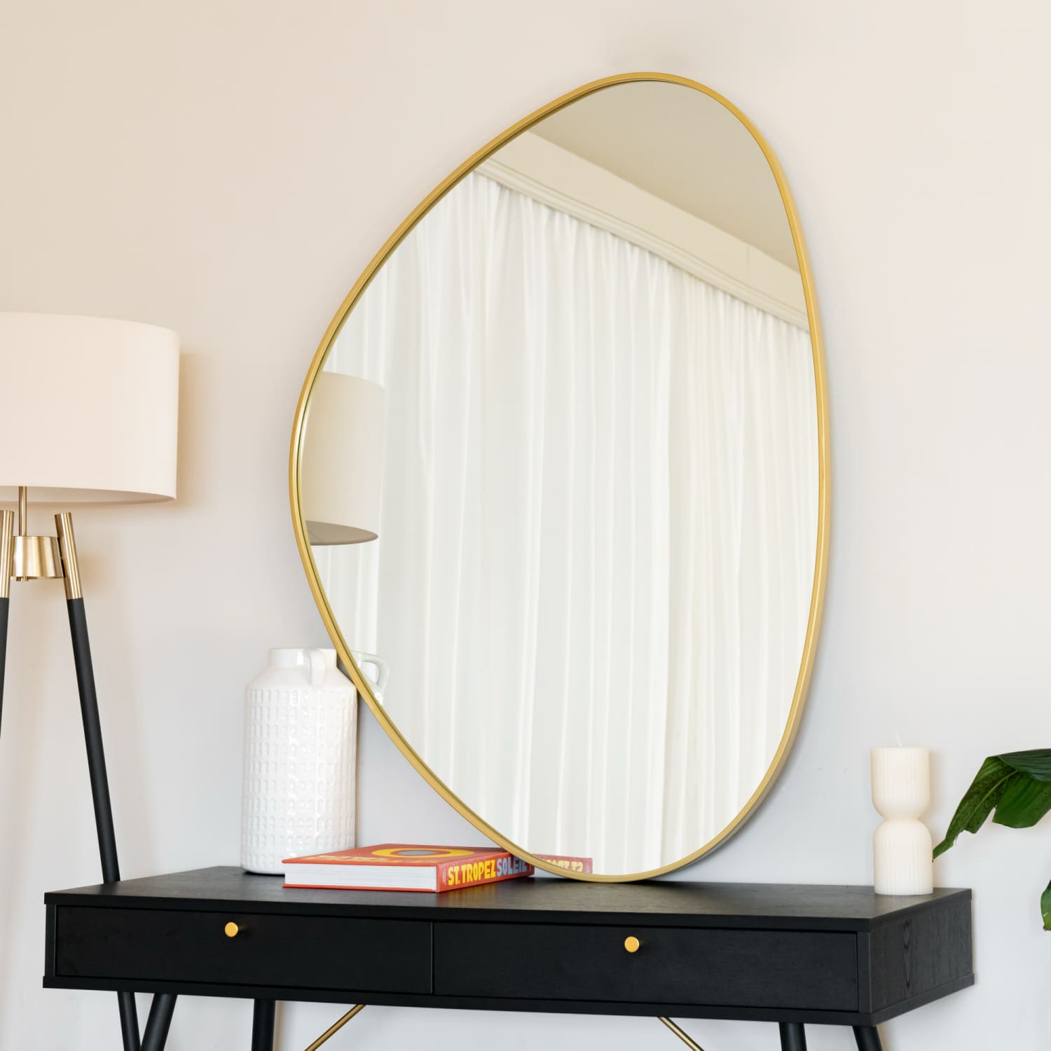 Izumi - Gold Metal Irregular Mirror - 120cm x 90cm - Bargainia.com - 