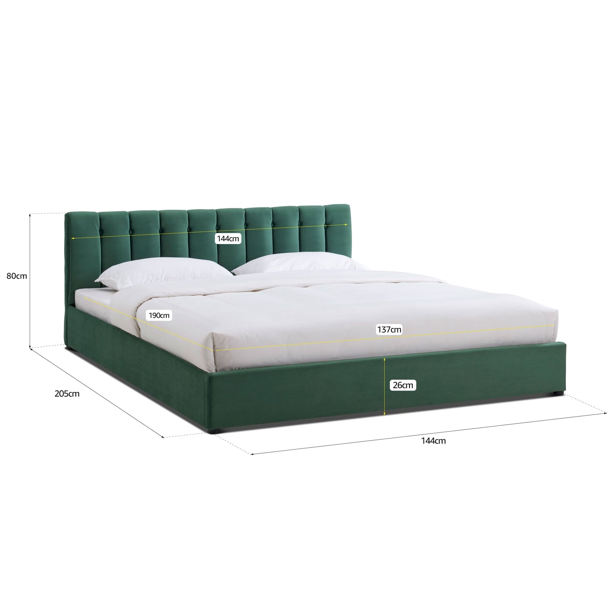 Jade Green Velvet Plush Ottoman Storage Bed Frame - Double - Bargainia.com - 5056536100160 - MLM - 170955 - D - DGN